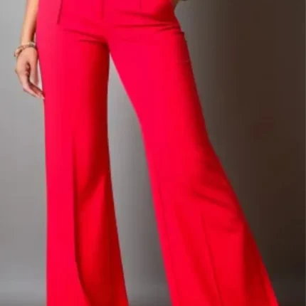 Wide leg red trouser