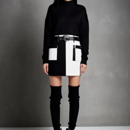 Colour block short skirt