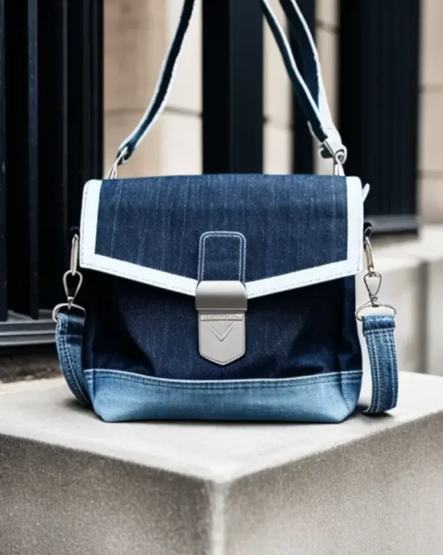 Denim shoulder bag