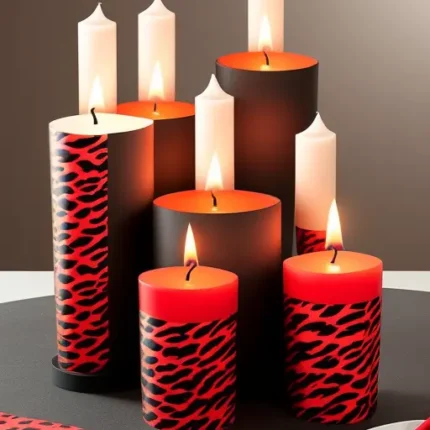 Contrast animal print candle