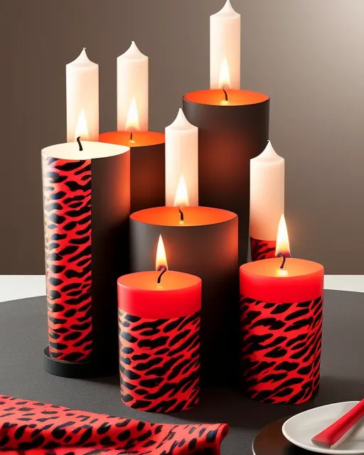 Contrast animal print candle